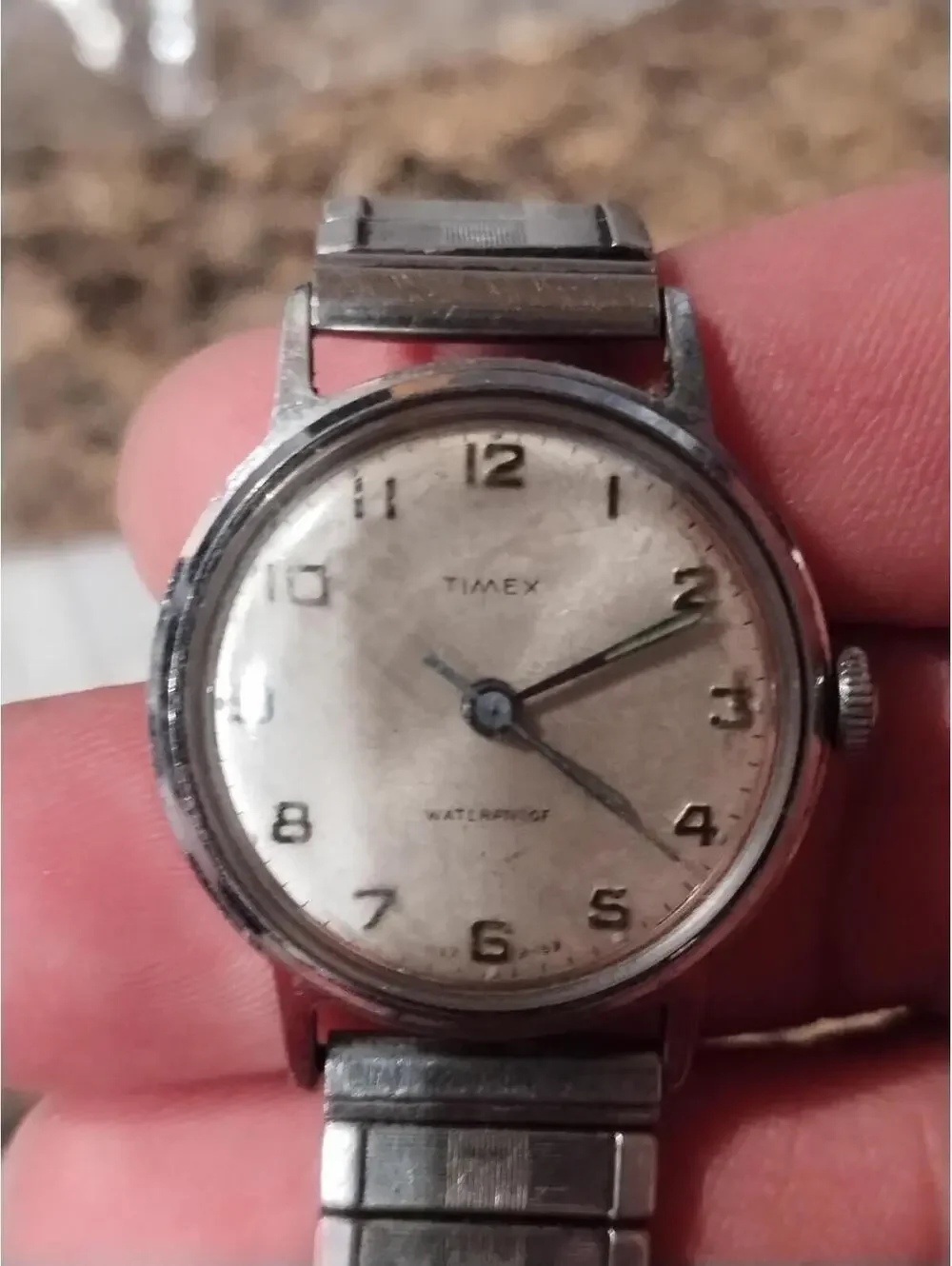 Vintage Timex SPRITE 1968 Mechanical Wrist Watch 1157 2468 BMC Band Silvertone‎